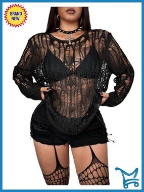 Plus Size Cut Out Long Sleeve Scoop Neck Sweater Pullover